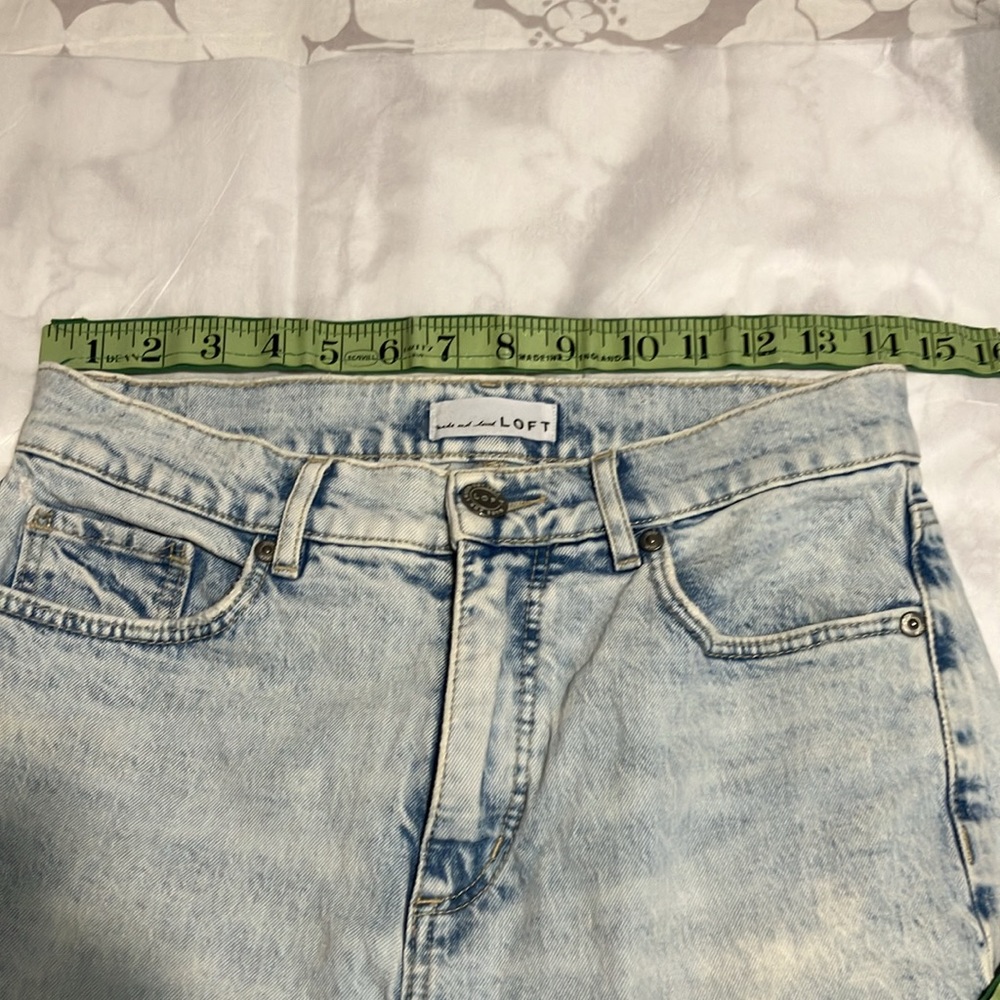 LOFT high waist kick crop raw hem slight flare jeans EUC 26 2 may be petite - Picture 7 of 11